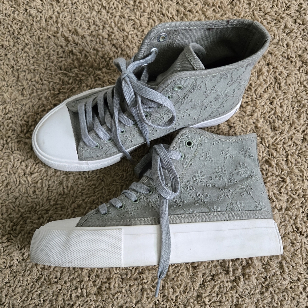 AEO Sage Green High Top Sneakers
